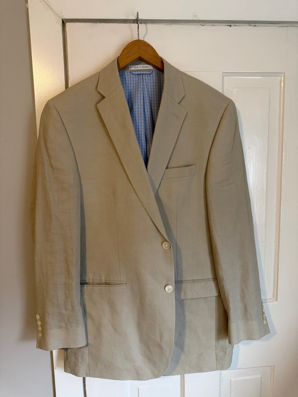 Lauren Ralph Lauren Beige Linen Two-Button Sport Coat